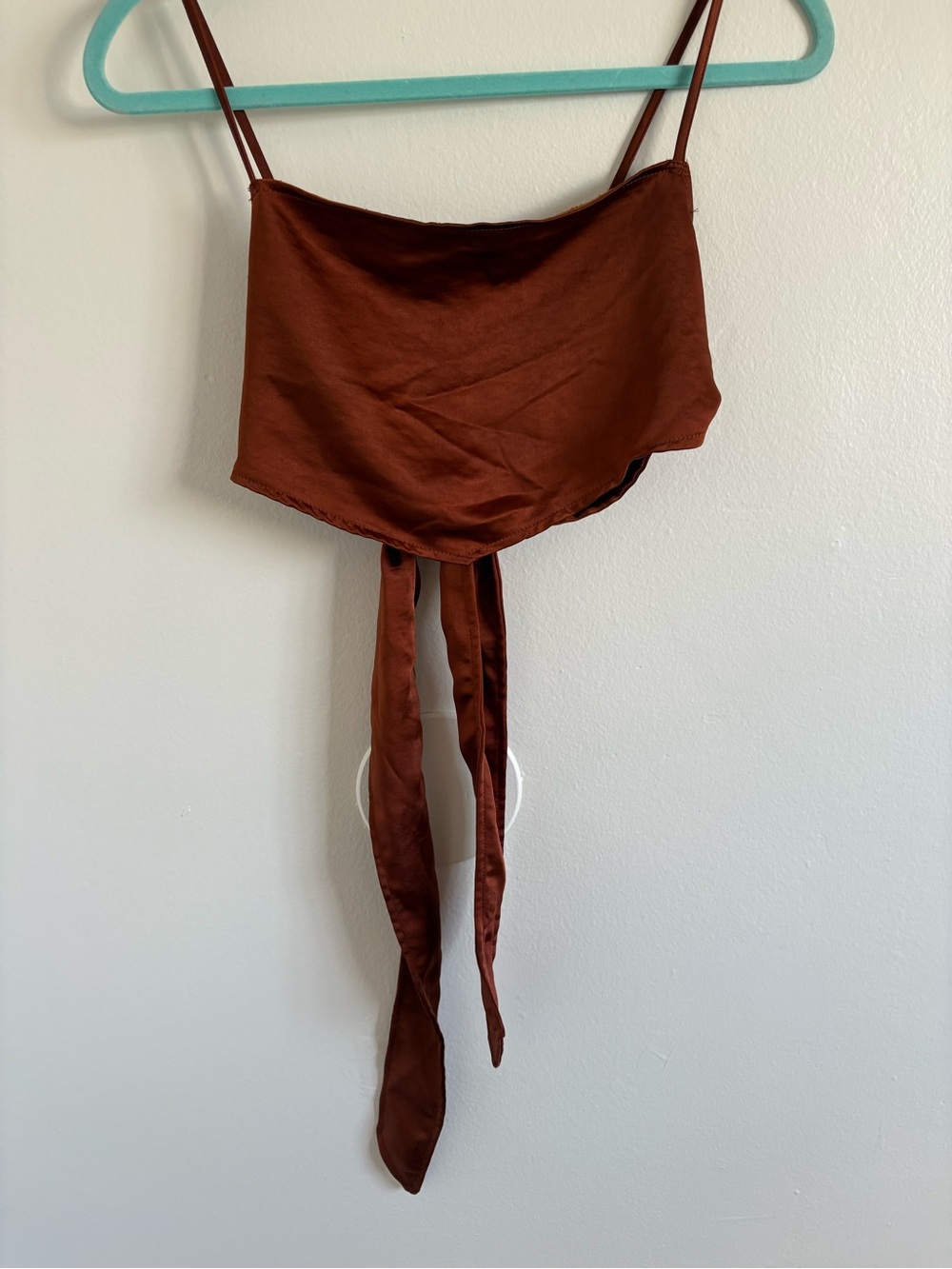 Motel Rocks Brown Asymmetrical Tie-Front Skirt